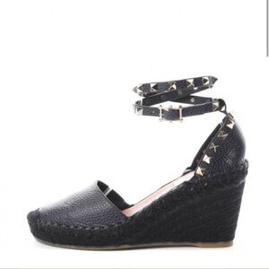 Valentino Garavani noir rock-studs espadrilles wedges